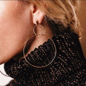 NWT! Double Gold Hoop Earrings
